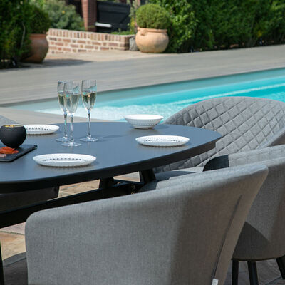 Maze - Outdoor Fabric Ambition 6 Seat Oval Dining Set - Flanelle product image
