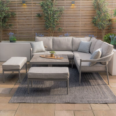 Maze - Florence Rope Weave Corner Dining Set with Square Rising Table & 2 Stools product image