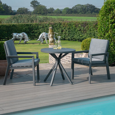 Maze - New York 3 Piece Aluminium Bistro Set - Grey product image