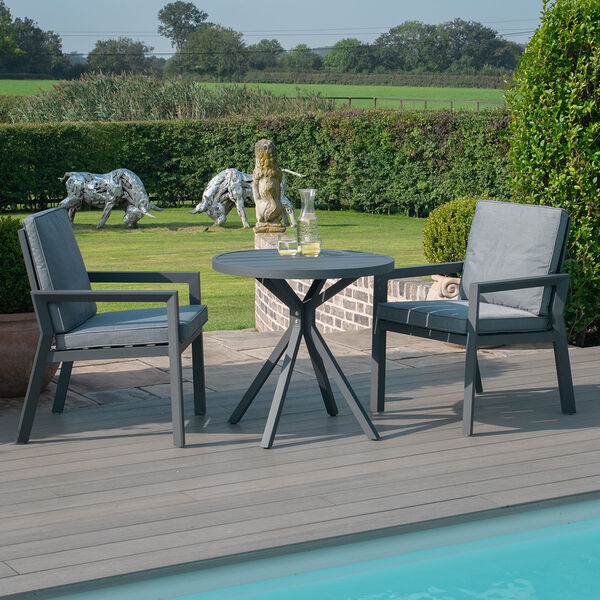 Maze - New York 3 Piece Aluminium Bistro Set - Grey product image