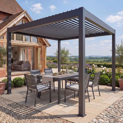 Jupiter Pergola Aluminium Rectangular 30x30 - Frame Only-Grey