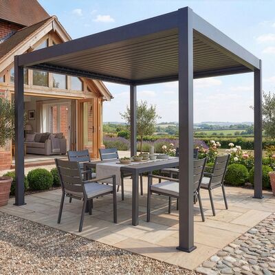 Jupiter Pergola Aluminium Rectangular 30x30 - Frame Only-Grey