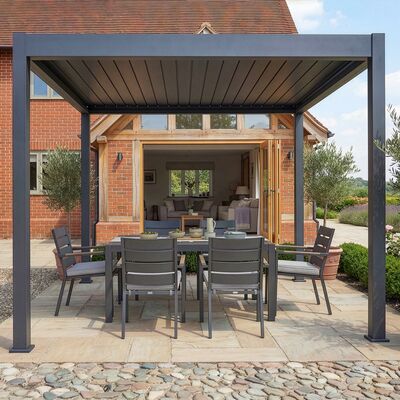 Jupiter Pergola Aluminium Rectangular 30x30 - Frame Only-Grey