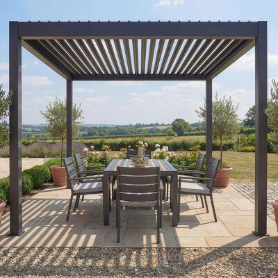 Jupiter Pergola Aluminium Rectangular 30x30 - Frame Only-Grey