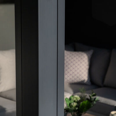 Maze - Jupiter 3m x 3m Aluminium Pergola Frame & Manual Operated Galvanised Steel Roof Louvres - Grey product image