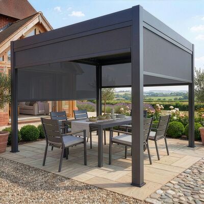 Jupiter Pergola Aluminium Rectangular 30x30 - Frame Only-Grey