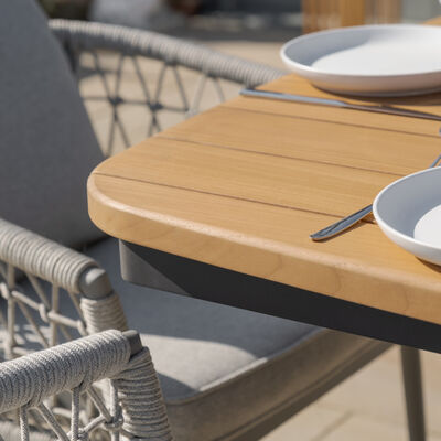 Maze - Jakarta Teak Oval Dining Table with 8 Monaco Cool Linen Rope Weave Dining Chairs product image
