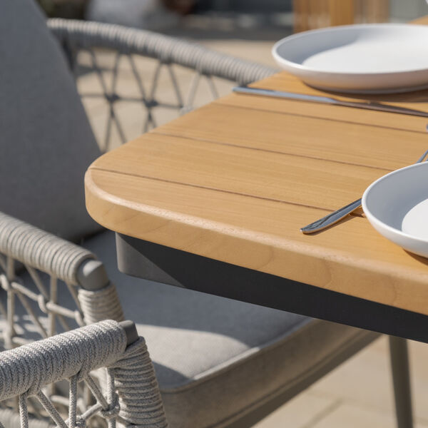Maze - Jakarta Teak Oval Dining Table with 8 Monaco Cool Linen Rope Weave Dining Chairs product image