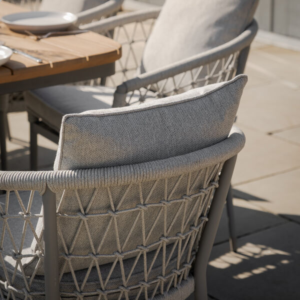 Maze - Jakarta Teak Oval Dining Table with 8 Monaco Cool Linen Rope Weave Dining Chairs product image