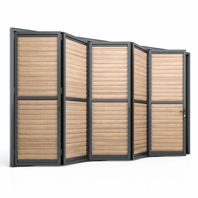 Maze - Eden Pergola Bi Folding Louvre Door fits within 4m - Wood Effect product image