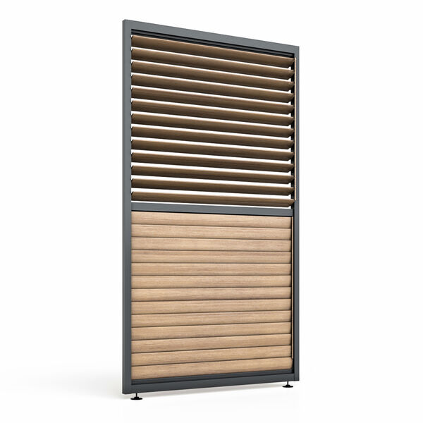 Maze - Eden Pergola Adjustable Wood Effect Louvre Panel (125 x 222cm) - fits within 4m product image