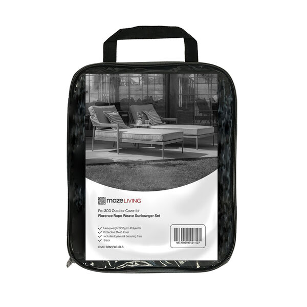 Maze - Pro 300 Outdoor Furniture Cover for Florence Rope Weave Sunlounger Set