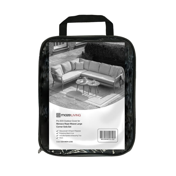 Maze - Pro 300 Outdoor Furniture Cover for Monaco Rope Weave Large Corner Sofa Set