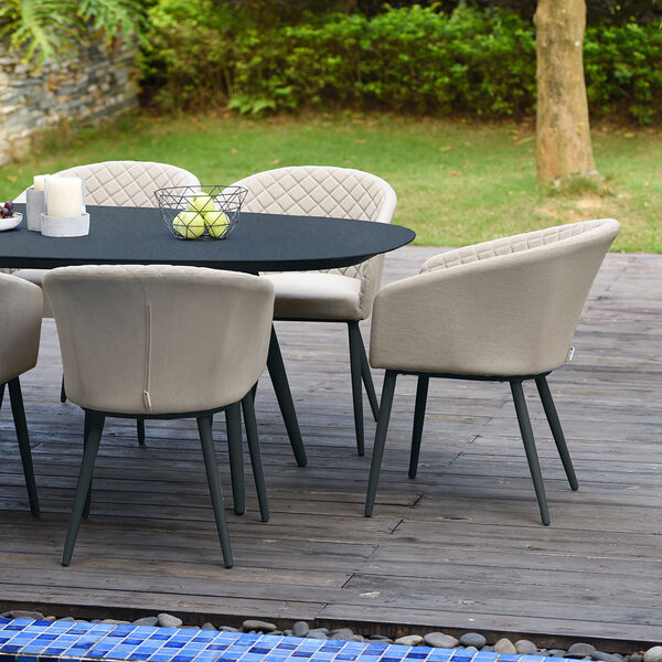 Maze - Outdoor Fabric Ambition 8 Seat Oval Dining Set - Oatmeal product image