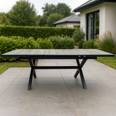 Maze - Vienna Small 4 - 6 Seat Extending Rectangular Dining Table with Charcoal Aluminium Frame product image