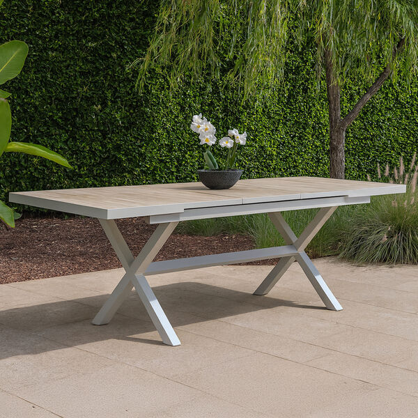 Maze - Vienna Small 4 - 6 Seat Extending Rectangular Dining Table with Dawn Grey Aluminium Frame product image