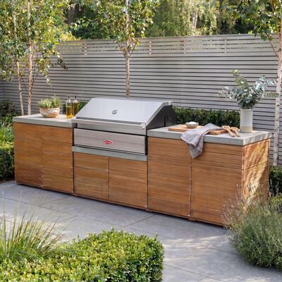 Bali Outdoor Kitchen Storage Unit - Double Unit Grill / Beefeater 1500 Series BBQ