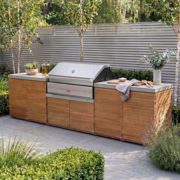 Bali Outdoor Kitchen Storage Unit - Double Unit Grill / Beefeater 1500 Series BBQ