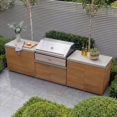 Bali Outdoor Kitchen Storage Unit - Double Unit Grill / Beefeater 1500 Series BBQ
