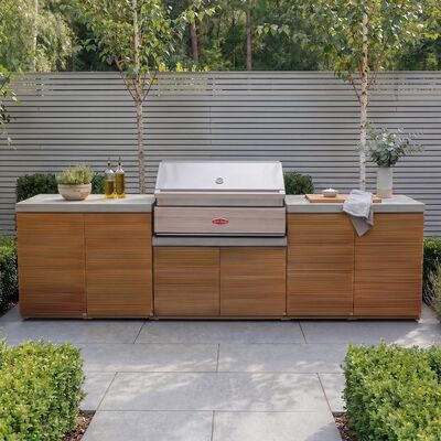 Bali Outdoor Kitchen Storage Unit - Double Unit Grill / Beefeater 1500 Series BBQ