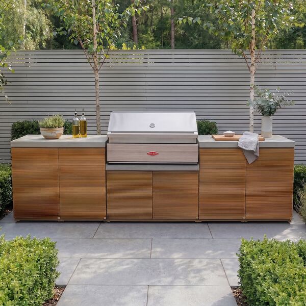 Bali Outdoor Kitchen Storage Unit - Double Unit Grill / Beefeater 1500 Series BBQ