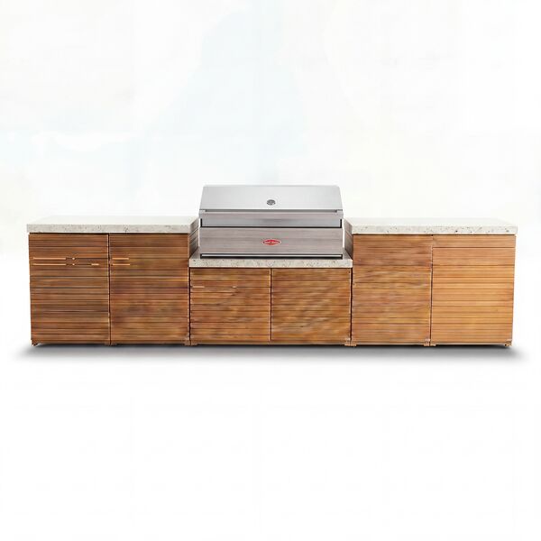 Bali Outdoor Kitchen Storage Unit - Double Unit Grill / Beefeater 1500 Series BBQ