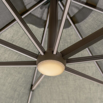Maze - Aramis Solar LED 3.5m Round Rotating Cantilever Parasol with Base - Oil Green product image