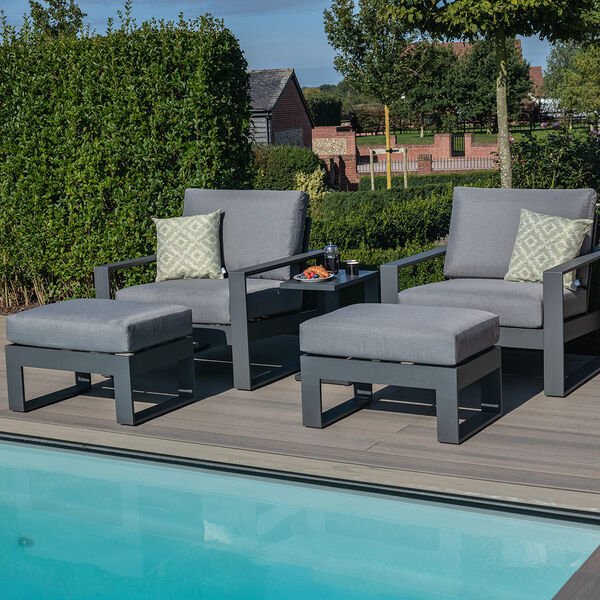 Maze - Amalfi 5 Piece Aluminium Lounge Set - Grey