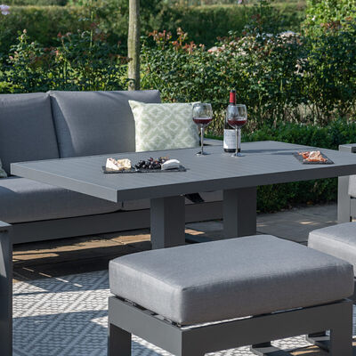 Maze - Amalfi 2 Seat Aluminium Sofa Set with Rising Table plus Armchairs & Footstools - Grey product image