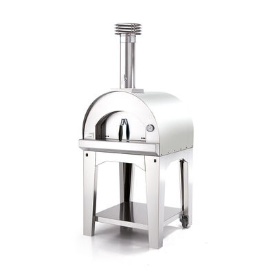 Fontana - Margherita Wood Burning Pizza Oven with Trolley - Stainless Steel product image