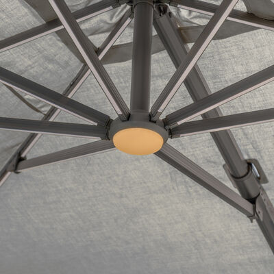Maze - Aramis Solar LED 3m x 4m Rectangular Rotating Cantilever Parasol with Base - Charcoal Grey product image