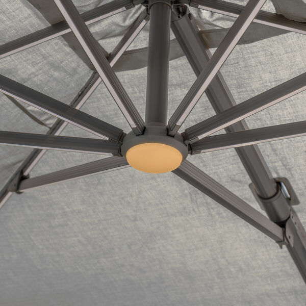 Maze - Aramis Solar LED 3m x 4m Rectangular Rotating Cantilever Parasol with Base - Charcoal Grey product image