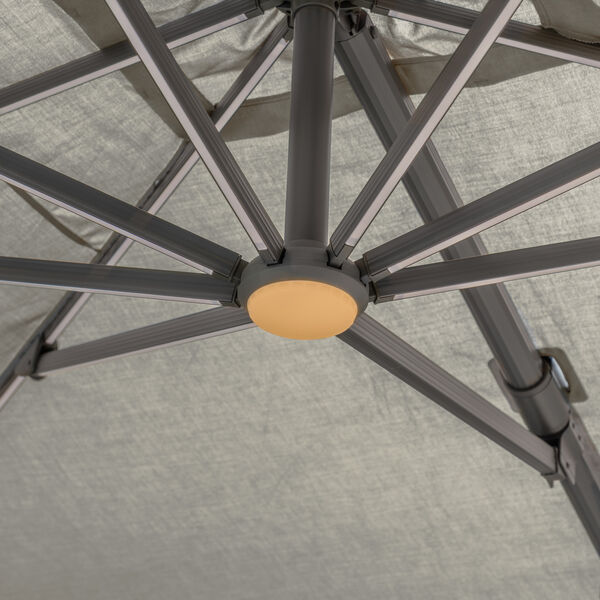 Maze - Aramis Solar LED 3m x 4m Rectangular Rotating Cantilever Parasol with Base - Oil Green product image