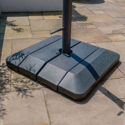 Maze - Aramis Solar LED 3m x 4m Rectangular Rotating Cantilever Parasol with Base - Oil Green product image