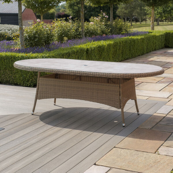 Maze - Winchester 8 Seat Oval Rattan Dining Table - Ceramic Glass (Table Only)