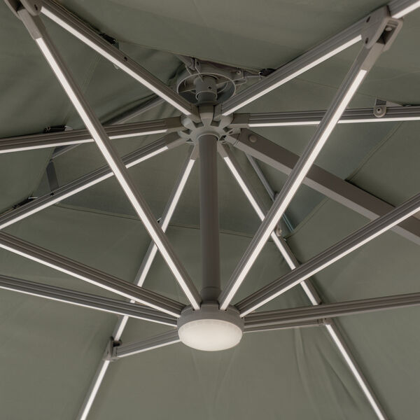 Maze - Apollo Solar LED 3m x 3m Square Rotating Cantilever Parasol with Base - Oil Green product image