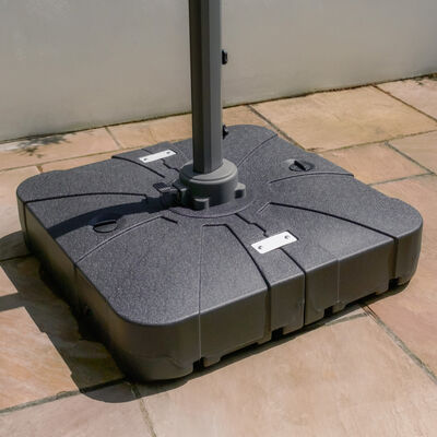Maze - Apollo Solar LED 3m x 3m Square Rotating Cantilever Parasol with Base - Oil Green product image