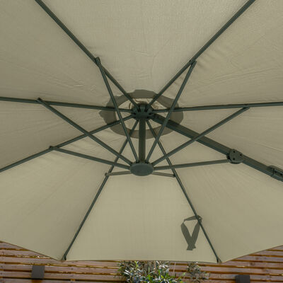 Maze - Helios 3m Round Rotating Cantilever Parasol with Base - Oil Green product image