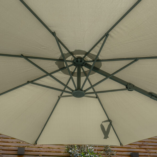 Maze - Helios 3m Round Rotating Cantilever Parasol with Base - Oil Green product image
