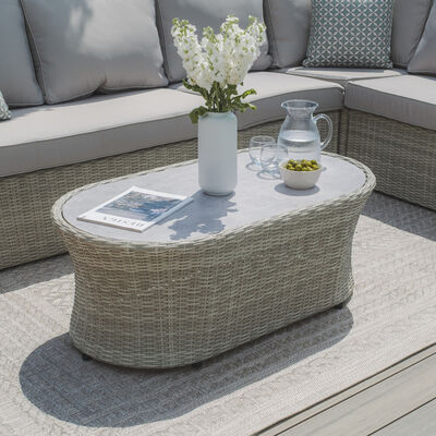 Maze - Oxford Oval Rattan Coffee Table - Ceramic Glass (Table Only) product image