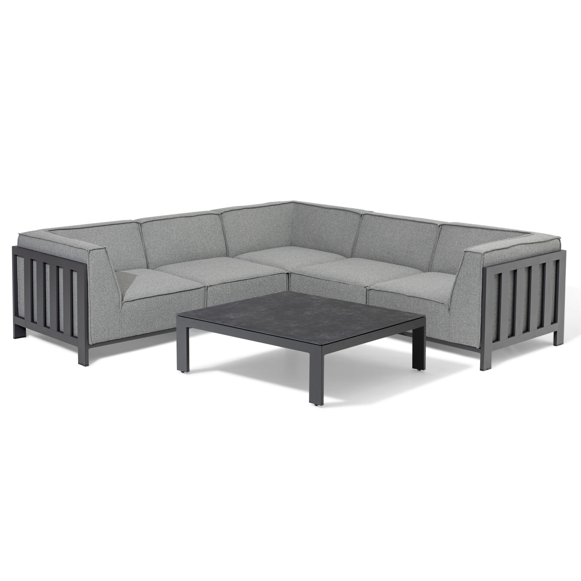 Ibiza Small Corner Sofa Set With Square Coffee Table - Zinc Grey