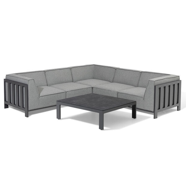 Ibiza Small Corner Sofa Set With Square Coffee Table - Zinc Grey