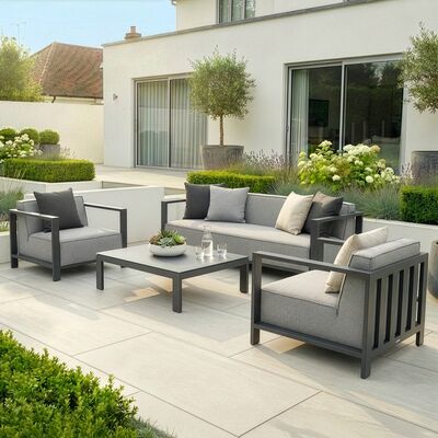 Ibiza 3 Seat Sofa Set With Square Coffee Table - Zinc Grey