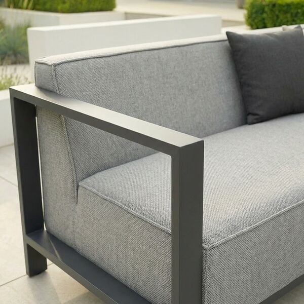 Ibiza 3 Seat Sofa Set With Square Coffee Table - Zinc Grey