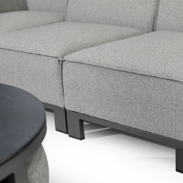 Maze - Outdoor Fabric Ibiza Medium Corner Sofa Set with Round Coffee Table & 3 Footstools - Zinc Grey product image