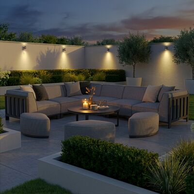 Ibiza Medium Corner Sofa Set With Round Coffee Table - Zinc Grey