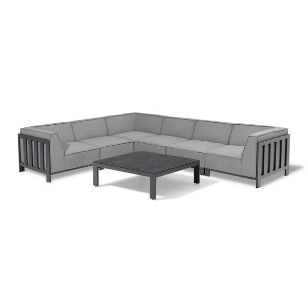 Maze - Outdoor Fabric Ibiza Medium Corner Sofa Set with Square Coffee Table - Zinc Grey product image