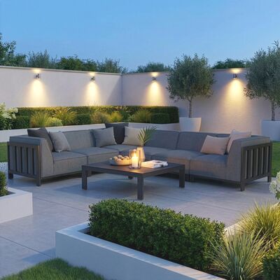 Ibiza Medium Corner Sofa Set With Square Coffee Table - Zinc Grey