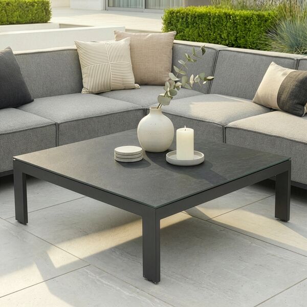 Ibiza Medium Corner Sofa Set With Square Coffee Table - Zinc Grey