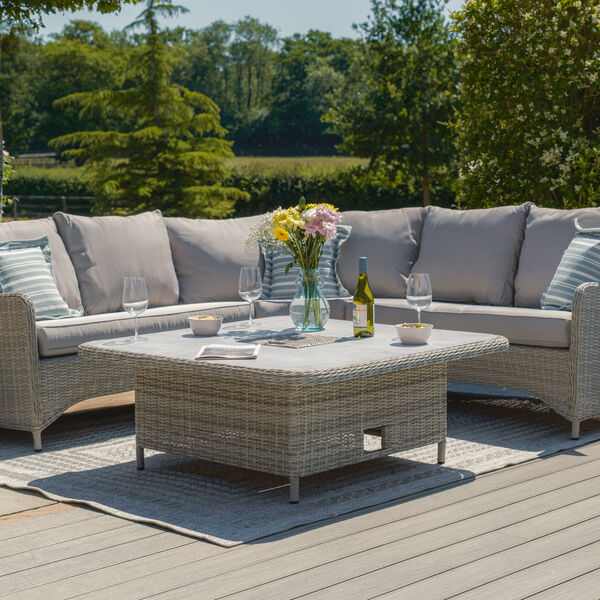 Maze - Oxford Square Rattan Rising Table - Ceramic Glass (Table Only) product image